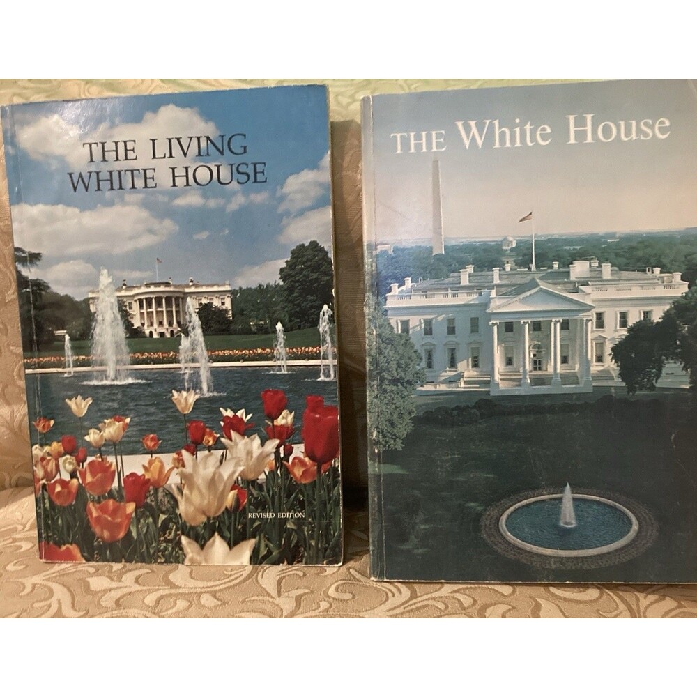 Lot of 2 The White House An Historic Guide The Living White House Nixon 1970s